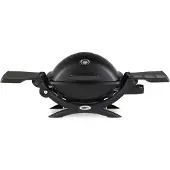 Weber Q 1200 — Bärbar gasgrill Svart, yta 43 x 32 cm, slang och tryckregulator ingår