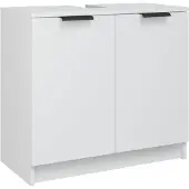 vidaXL Badrumsskåp vit 64,5x33,5x59 cm konstruerat trä