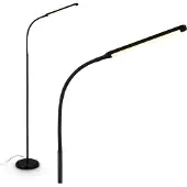 Briloner LED golvlampa Mura, dimbar, Svart, Vardagsrum / matsal, Syntetmaterial, Modern, LED-golvlampa