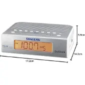 Sangean Atomic 05, Klockradio, AM, FM, Orange, Silver
