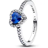Pandora Timeless Elevated Princess Blue Heart ring 198421C09-52