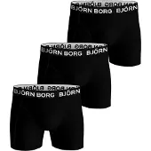 Björn Borg Boxershorts i Stretchig Bomull 3-Pack Svart Storlek