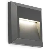 Faro LED utomhus vägglampa GRANT, Svart, Syntetmaterial, Modern, LED-vägglampa utomhus