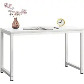 En.casa [] Skrivbord Herning-75x120x60cm-stål-melaminbelagd spånskiva-justerbar höjdvit