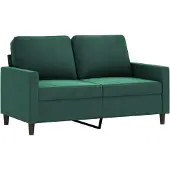 vidaXL Soffa 2-sits mörkgrön 120 cm sammet