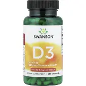 Swanson Health D3-vitamin, 400 IE (10 mikrogram), 250 Kapslar