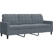 vidaXL 3-sitssoffa mörkgrå 180 cm sammet