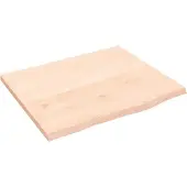 vidaXL Bänkskiva för badrum 60x50x2 cm obehandlat massivt trä