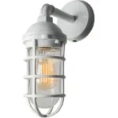 Konstsmide Vägglampa utomhus Olbia, dimbar, Vitt / opal, Aluminium / grå / zink, Utomhusvägglampa
