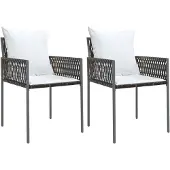vidaXL Trädgårdsstolar 2 st med dynor brun 54x61x83 cm konstrotting