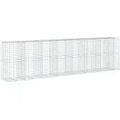 vidaXL Gabionkorg med skydd 750x100x200 cm galvaniserat järn