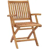 vidaXL Hopfällbara trädgårdsstolar 4 st massiv teak