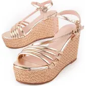 Montevita Sandalia De Cuña Para Mujer. Salia10 103011 41 gyllene