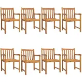 vidaXL Trädgårdsstolar 8 st 56x55,5x90 cm massivt akaciaträ