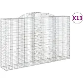 vidaXL Gabioner bågformade 13 st 300x50x180/200 cm galvaniserat järn