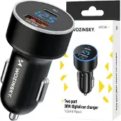 Wozinsky bil-laddare USB-C USB-A 36W - svart