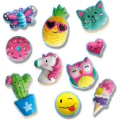 SES Creative - Gjut Och Måla - Glada Figurer - - One Size - Kreativt lekset