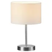 TRIO Hotel, Nickel, Vit, Tyg, Metall, Sovrum, Vardagsrum, E14, 1 lampor, 40 W