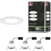 Paulmann 934.96, Nedtryckbar spotlight, 3 lampor, LED, 2700 K, 460 LM, Vit