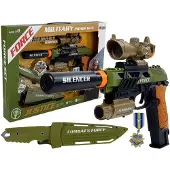 Leantoys Lean Toys leksak militärset med pistol och knivar