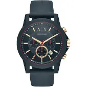 Armani Exchange Analog klocka nattblå / guldgul / eldröd / vit
