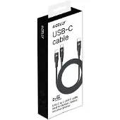 Celly Celly: USB-C - 2x USB-C Kabel flätad 100W 1,3m Svart