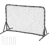 Vevor Fotbollsreboundtränare, 6x4FT Järnfotbollsträningsutrustning, Sportfotbollsreboundervägg, Dubbelsidigt reboundnät, Enkel montering, Perfekt för trädgårdsövningar, Soloträning, Passningar