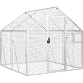 vidaXL Voljär, Silverfärgad, 1,79X2X1,85 M, Aluminium
