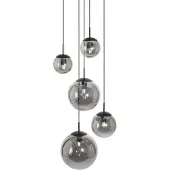 Steinhauer Glas pendellampa Bollique, dimbar, Svart, Vardagsrum / matsal, Metall, Modern, Pendellampa