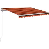 vidaXL Automatisk markis med vindsensor & LED 350x250 cm orange/brun