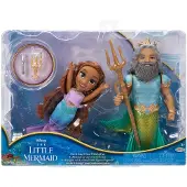 Jakks pacific Disney Den Lilla Sjöjungfrun Ariel och Kung Triton Gåvoset, 6 Tum med Dinglehopper, Kandelaber och Trident