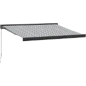 vidaXL Markis infällbar antracit och vit 3,5x2,5 m tyg&aluminium