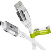 Goobay 74176, 2 m, Cat6, F/UTP (FTP), USB Type-C, RJ-45, Vit