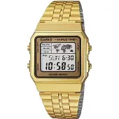 Casio Klocka - - A500WGA-9D - Kvarts Digital - LCD-Urskiva - Armband i Guldpläterad Stål