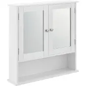 En.casa [] Väggskåp till badrum-58x56x13cm-vit-med spegel