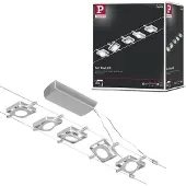 Paulmann Wire MacLED LED-vajersystem 5 lampor krom, Aluminium / grå / zink, Hall, Metall, Modern, Skensystem belysning