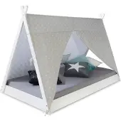 Homestyle4u Hussäng - Tipi - 90x200 - Vit/Grå