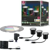 Paulmann Boden Einbauleuchten Starterset RGBW 94275 Belysningssystem Plug&Shine ZigBee LED 3.6 W Varmvit Silver