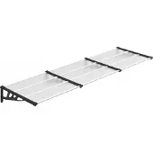 vidaXL Entrétak svart och transparent 297,5x90 cm polykarbonat