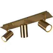 TRIO Lighting Marley takspotlight, antik mässing, 3 lampor Marley, dimbar, Brun / mässing, Vardagsrum / matsal, Metall, Modern, Spotlight