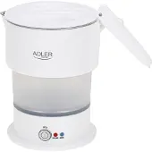 Adler Hopfällbar resevattenkokare 0,6L med automatisk temperaturhållning - Vit