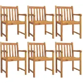 vidaXL Trädgårdsstolar 6 st 56x55,5x90 cm massivt akaciaträ
