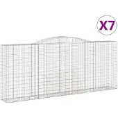 vidaXL Gabion bågformad 7 st 400x50x160/180 cm galvaniserat järn