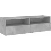 vidaXL Väggmonterad tv-bänk betonggrå 100x30x30 cm konstruerat trä