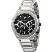 Maserati Stile Kronograf Svart Urtavla Kvarts R8873642004 100M Herrklocka svart