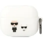 Karl Lagerfeld KLACAPSILKCW AirPods Pro-skydd vit/vit Silikon Karl & Choupette