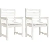 vidaXL Trädgårdsstolar 2 st vit 60x48x91 cm massiv furu