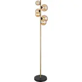 Globo Lighting Golvlampa Riha, Creme / bärnsten, Vardagsrum / matsal, Glas, Golvlampa