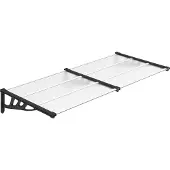 vidaXL Entrétak svart och transparent 199x90 cm polykarbonat