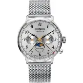 Zeppelin Hindenburg LZ129 7036M-1 7036M1 Quartz Moon Phase herrklocka vit